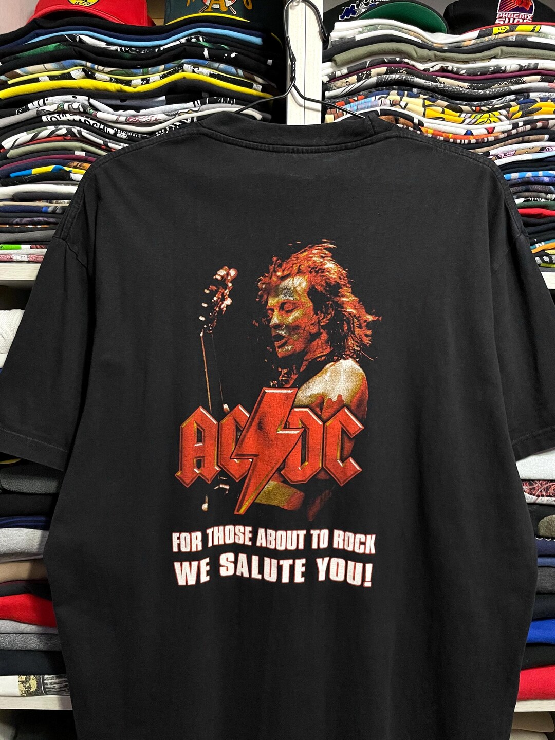 Vintage 90s AC/DC Rock Metal Band T-shirt Size XL Faded Black - Etsy