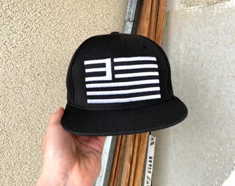 Vintage Y2K Eminem Flag Logo Rap Hip Hop Hat Cap Snapback One Size Black