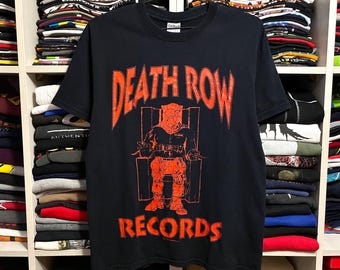 Vintage 2005 Death Row Records Y2K Rap Hip Hop Faded Black T-Shirt Size M