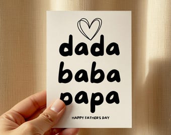 Happy Father's Day Card — Printable | Black & White + Colour | Digital Download | Print at Home