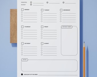 Minimalist Weekly Undated Planner | Letter Size, Portrait/Landscape (Digital Download)