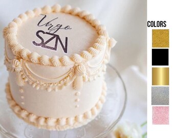 Jungfrau Geburtstag Kuchen Topper – Gold-silber Glitzer, Für 6-12 Zoll Kuchen, Zodiac Deko Aus Papier & Holz