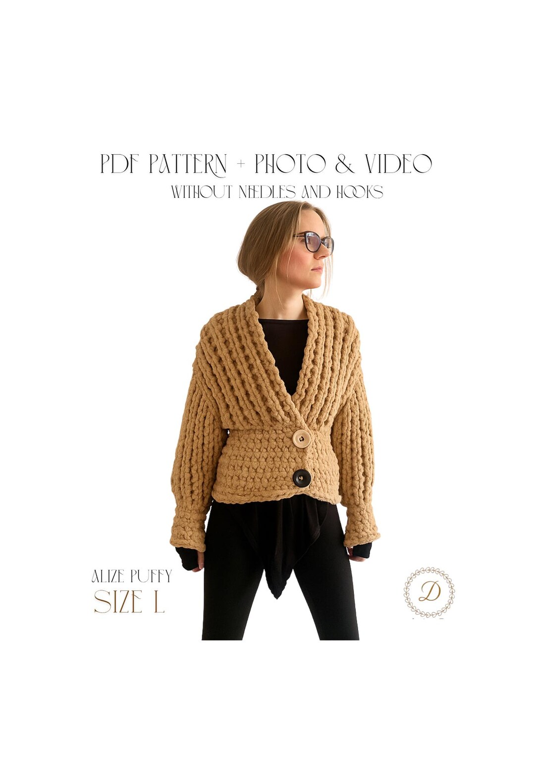 Chunky Sweater Pattern L (alize Puffy) – PDF Knitting Tutorial, Easy ...
