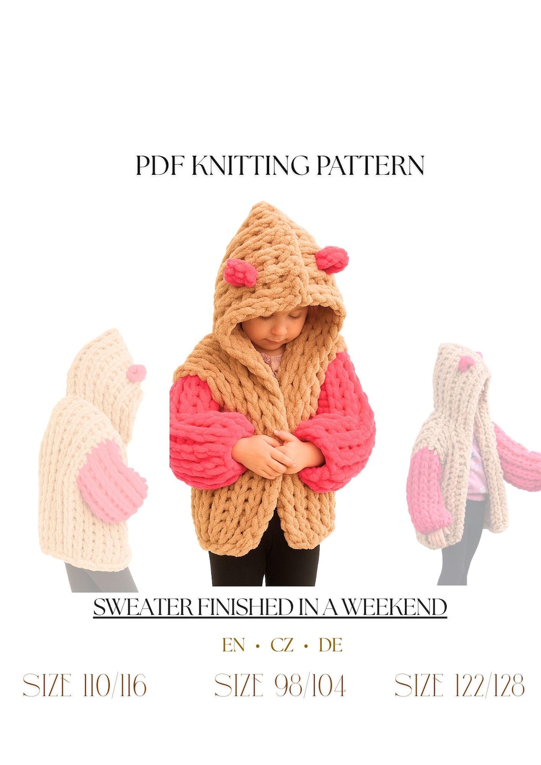 Kids Sweater Pattern Bundle PDF | Loop Yarn Cardigan | Alize Puffy ...