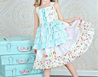 Eleanor Girls Apron Reverse Knot Dress