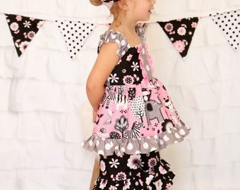 Sofia Safari Girls Dress Set With Ruffle Shorties - Etsy
