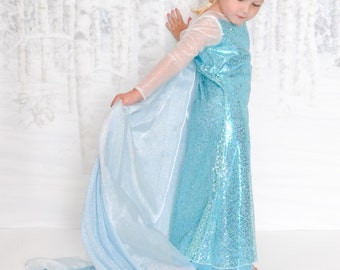 Elsa Frozen girls premium 4 way stretch costume