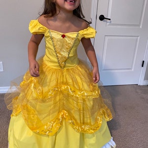 Girls Princess Belle long length Dress with built-in layers image 5