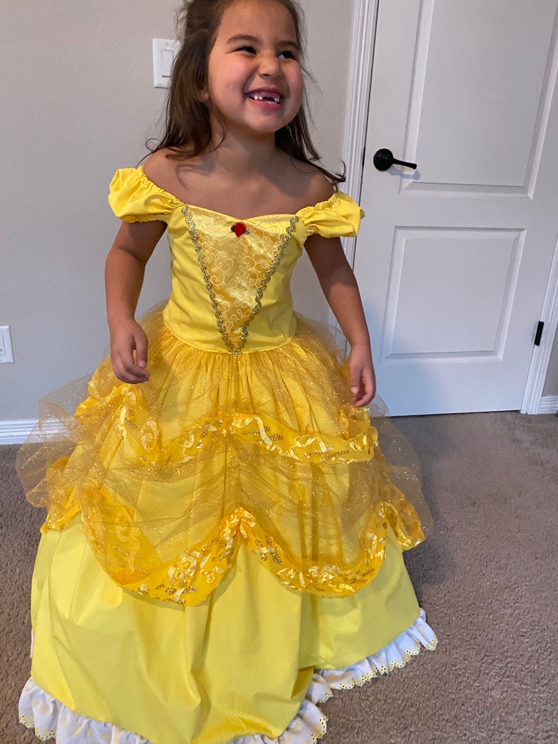 Girls Princess Belle long length Dress with built-in layers image 5