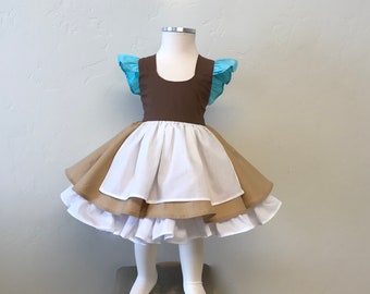 Cinderella work dress with built-in underskirt