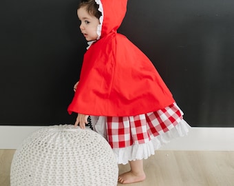 Red Hooded Cape Girls Storybook CAPE for Little Red Riding Hood