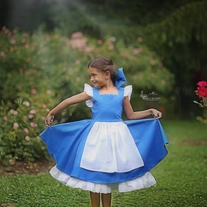 Belle Everyday Blue Provincial Dress with built in underskirt image 4