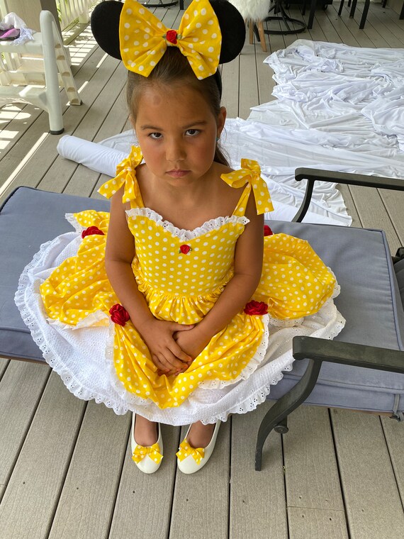The Belle Limited Edition Sun Dress in Yellow Polka Dots - Etsy
