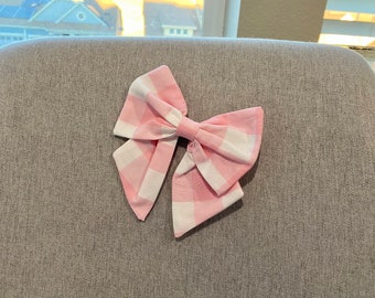 Pink Gingham Bow Matching bow