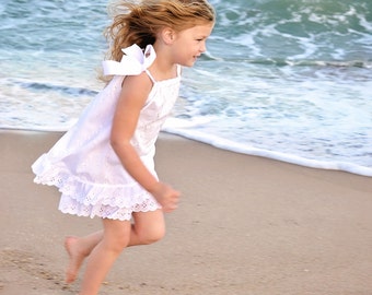 Girls White Beach Dress