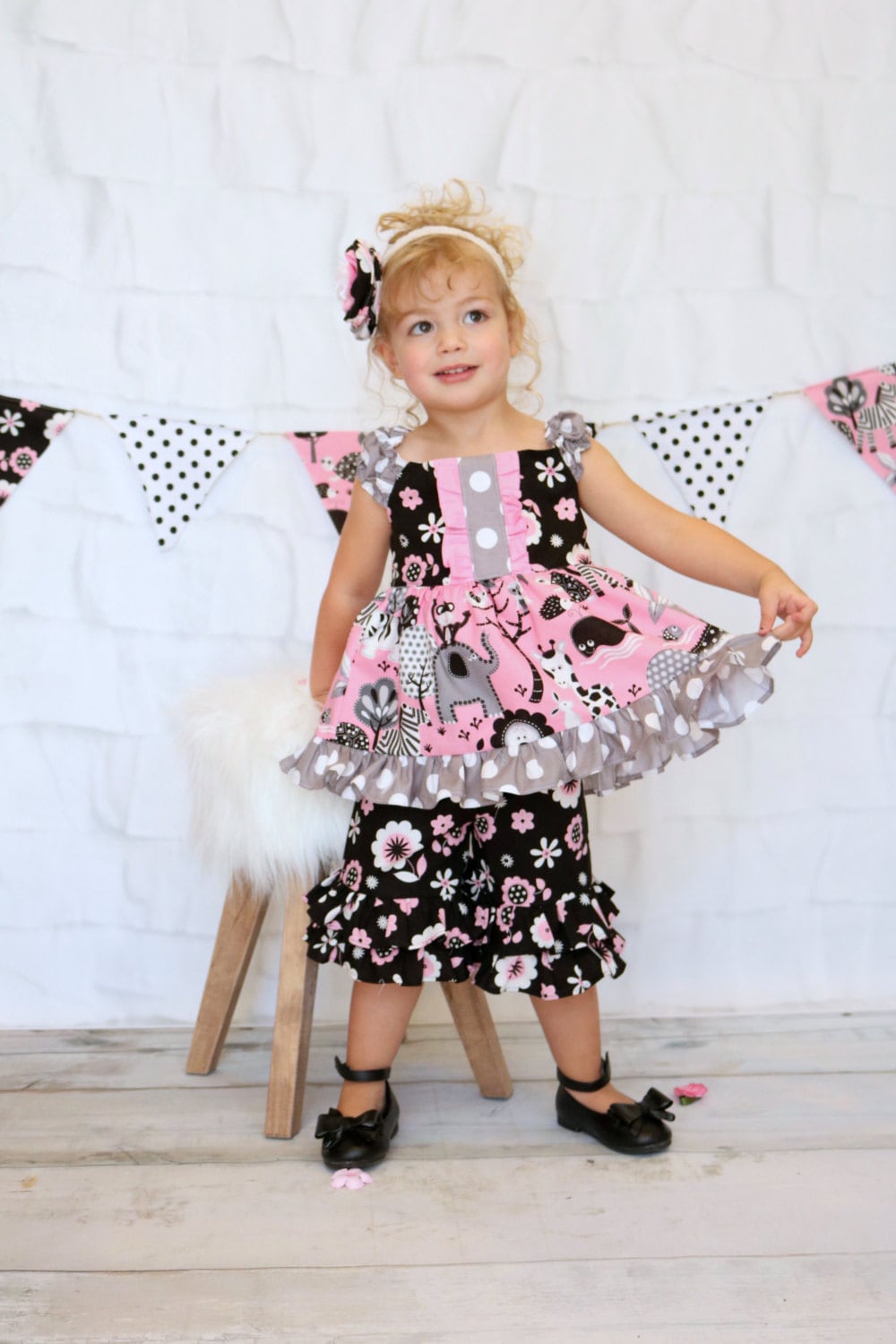 スカート Sophia frill set dress Sofia Safari Girls Dress Set With Ruffle Shorties - Etsy