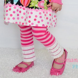 peppermint candy pink striped ruffle leggings