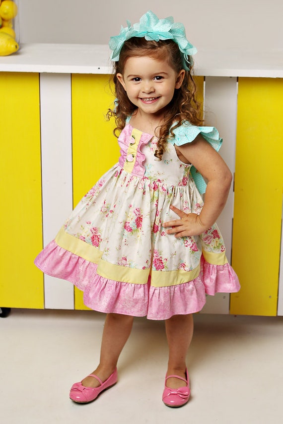 Sabrina Dress: Rose Garden Flutter Sleeve Dress - Etsy