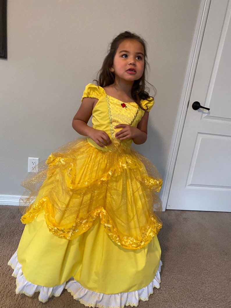 Girls Princess Belle long length Dress with built-in layers image 6