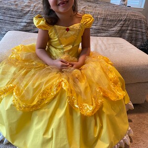 Girls Princess Belle long length Dress with built-in layers image 4