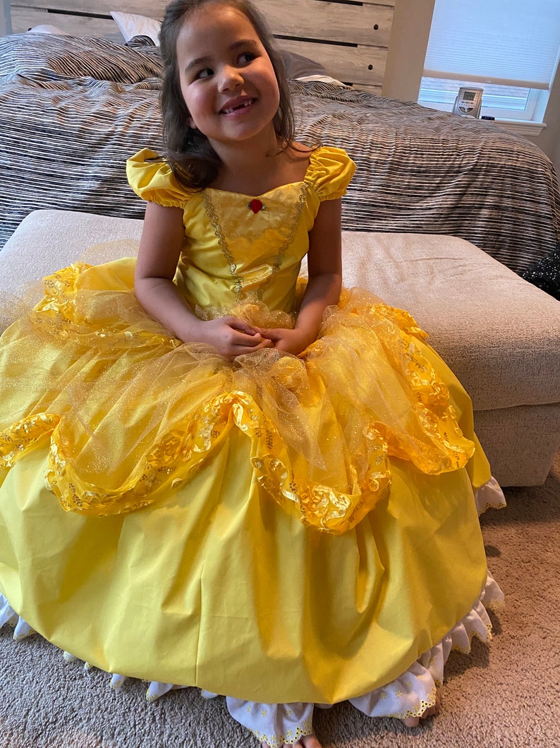 Girls Princess Belle long length Dress with built-in layers image 4