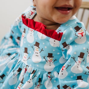 Lets Build a Snowman girls flounce dress