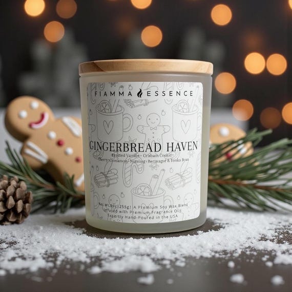 Gingerbread Haven Soy Candle | Holiday Candle | Christmas Gift | 9 oz Handmade