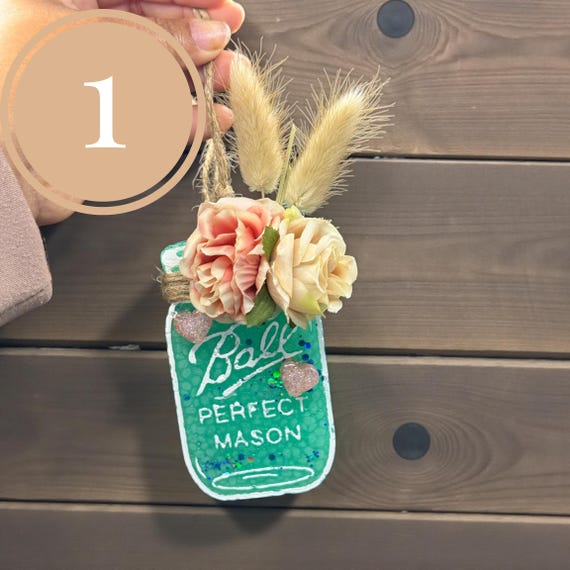 Mason Jar Car Freshie • Minimalist Air Freshener for Car, Home & Office • Antique Jar Design • Multiple Scents Available