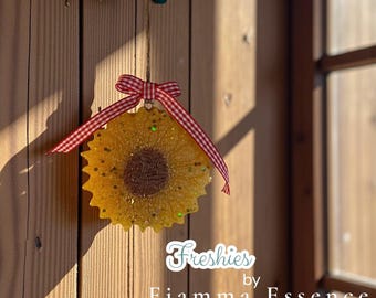 Sunflower Car Freshie | Car Freshie | Glitter Air Freshener