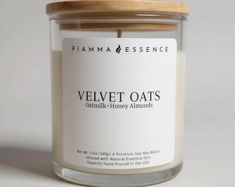 Velvet Oats Soy Wax Candle - Oatmilk & Honey Almond Scent