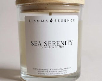 Vela de soja Sea Serenity / Aroma Brisa Marina, 340 g