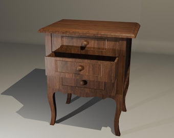 Mesita de Noche STL – Nightstand 3D Printable – Mesa Auxiliar Moderna – Archivo Digital – Mueble Miniatura – 3D Print File