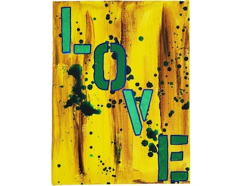 Graffiti Word "LOVE" 6"x8" acrylic paint on stretched canvas
