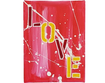 Graffiti Word "LOVE" 6"x8" acrylic paint on stretched canvas