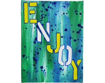 Graffiti Word "ENJOY" 6"x8" acrylic paint on stretched canvas
