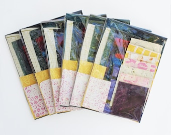 Dark & Light Values Painted Papers Ephemera Collage Packs #5 , 21 similar papers in each pack, approximate sizes range from 6"x8.5" to 2"x3"