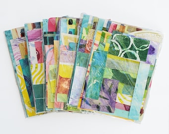Painted Papers Ephemera Collage Packs #3 , 21 similar papers in each pack, approximate sizes range from 6"x8.5" to 2"x3.5"
