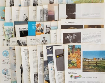 1968 Encyclopedia Ephemera Packs - full size pages