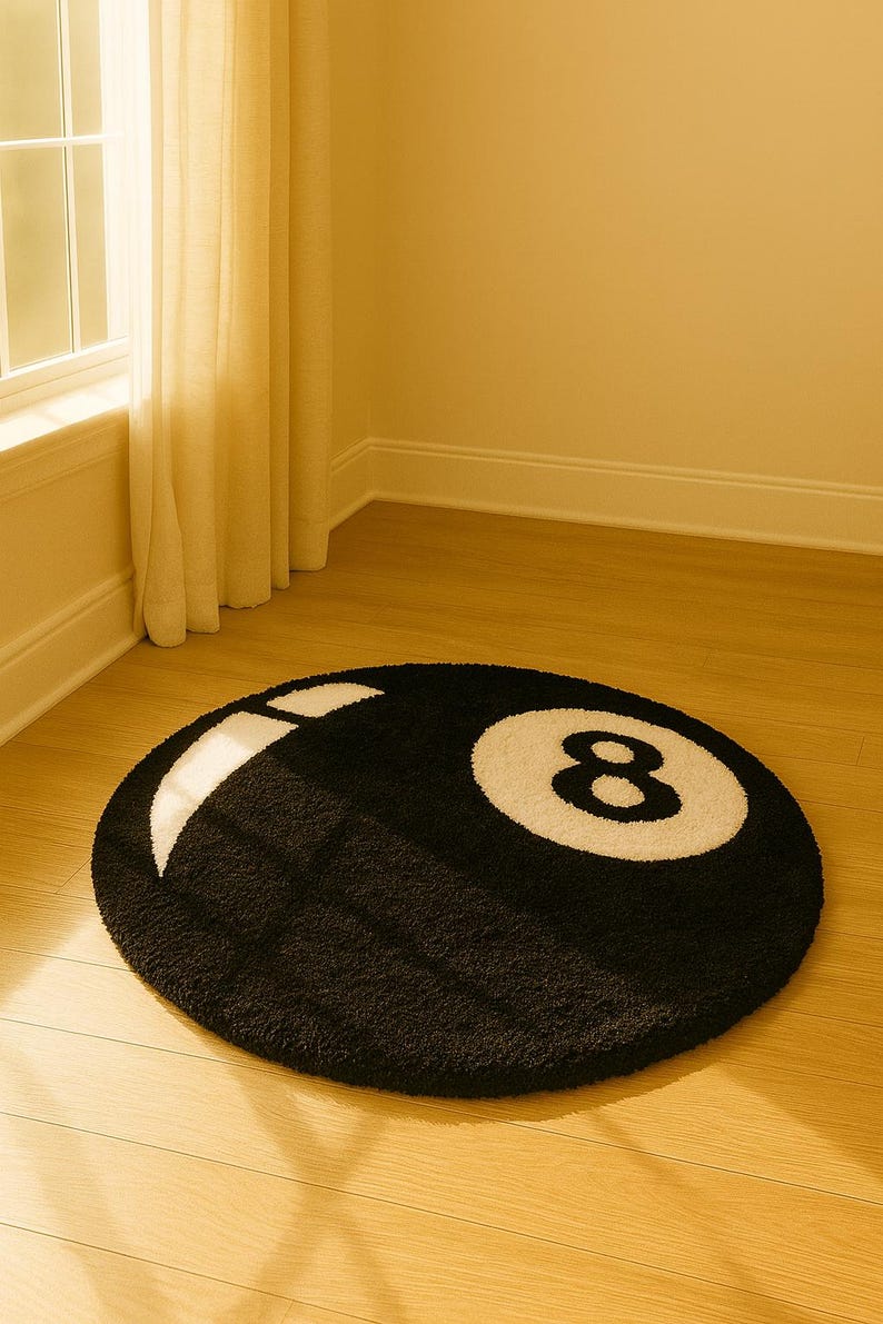 Number 8 Rug Pink Eight Ball Rug - Etsy