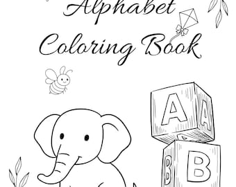 Dibujos para colorear del alfabeto de la A a la Z: Actividad educativa (Descarga digital)