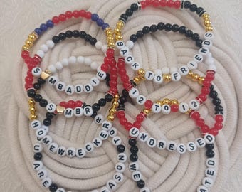 Sombr Inspired Bracelets | “Back to Friends” “We Never Dated” “Homewrecker” You Are The Reason Tour Jewelry |