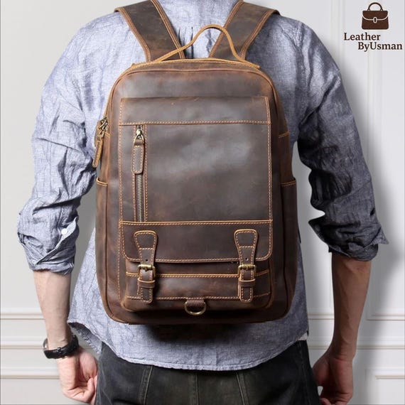 backpacks leather old fashioned Men's Retro Vintage Canvas Backpack Deliciae, Brown — Travel Laptop Bag and the consequence is that you can assure that each one is unique Vintage Leather Backpack College Backpacks