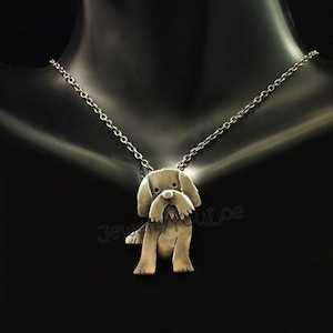 Collar de Shih TzuCollar de plata de ley con forma de perro o mascota Shih Tzu - Zoey