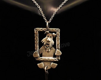 Sterling Silver Wire Fox Terrier, Lakeland, Airedale, Schnauzer Necklace - Selfie