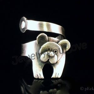 Bear Ring/ Sterling Silver Wild / Zoo Animal Bear Ring - Beau