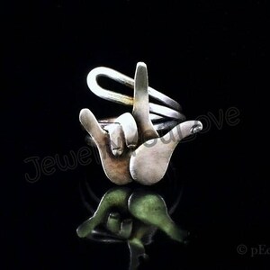 Sign Language Ring / Sterling Silver I Love You Sign Language Ring