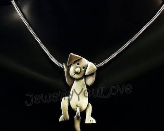 Beagle Necklace / Sterling Silver Dog/pet Beagle Necklace - Pebbles