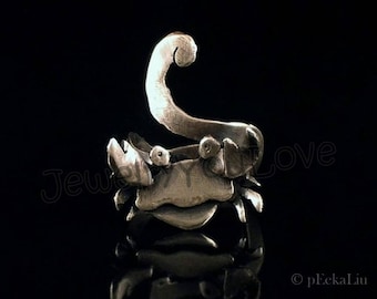 Crab Ring / Sterling Silver Sea Crab Ring - Louie