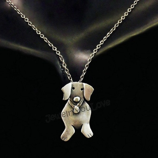 Sterling Silver Pet/Dog Moving Dachshund Necklace - Vienna