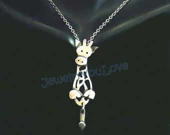 Sterling Silver Giraffe Necklace - Gilbert